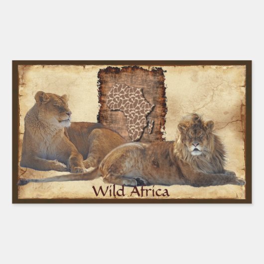 LES LIONS AFRICAINS Big Five Map Stickers Afrique (Devant)
