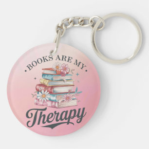 Les livres sont ma thérapie porte-clés en acryliqu