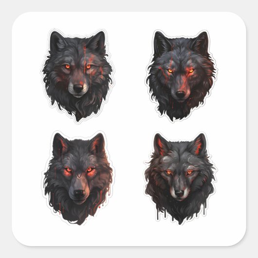 Les loups ont tiré les yeux sac de stickers (Devant)