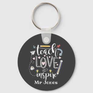 les love inspireert favoriete leraar doodle art sleutelhanger