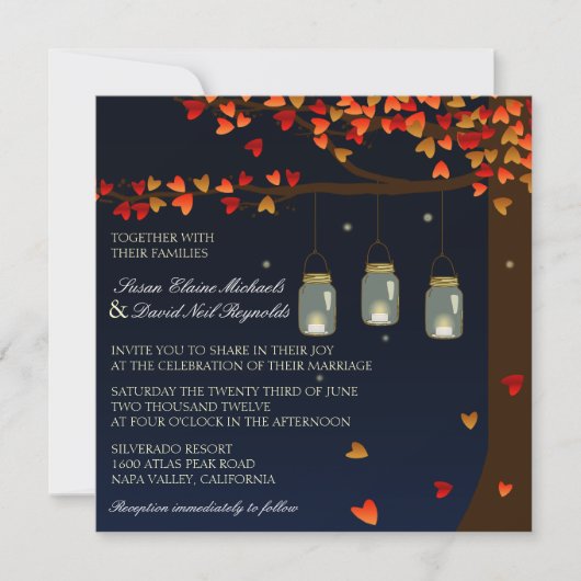 Les lucioles de Mason Jar Invitation au mariage d' (Devant)