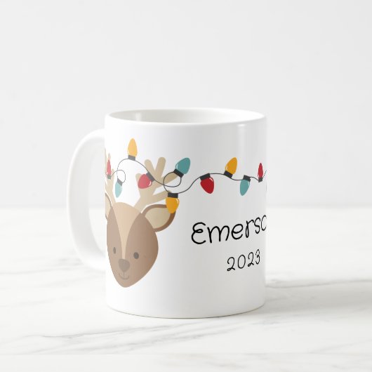 Les lumières de Noël de l'enfant Mug personnalisée (Devant gauche)