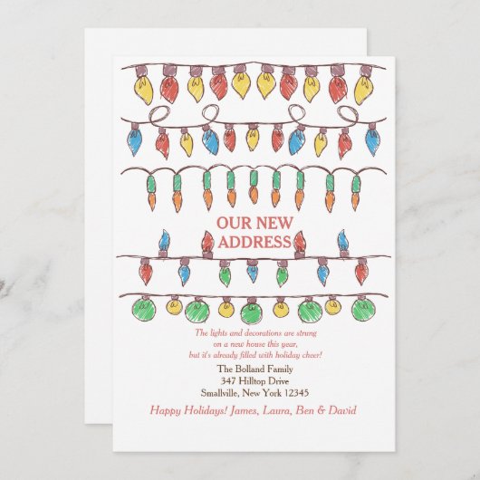 Les lumières de Noël Faire-part mobile (Devant / Derrière)