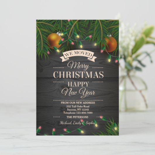 Les lumières de Noël Faire-part mobile (Debout devant)