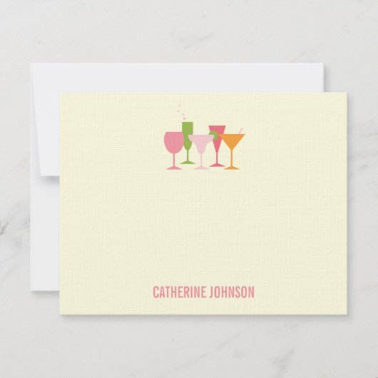 Les Lunettes De Cocktail Les Cartes De Remerciemen (Devant)