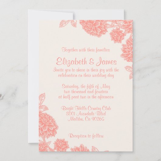 Les luxueuses invitations florales au mariage (Devant)