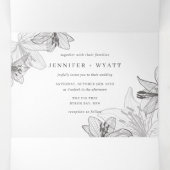Les Lys Floraux En Une Seule Invitation (Intérieur au milieu)