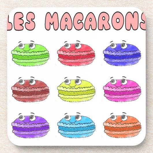 Les Macarons Cute Cartoon Bier Onderzetter (Voorkant)