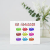 Les Macarons Cute Cartoon Briefkaart (Staand voorkant)