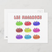 Les Macarons Cute Cartoon Briefkaart (Voorkant / Achterkant)
