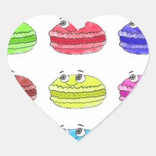 Les Macarons Cute Cartoon Hart Sticker