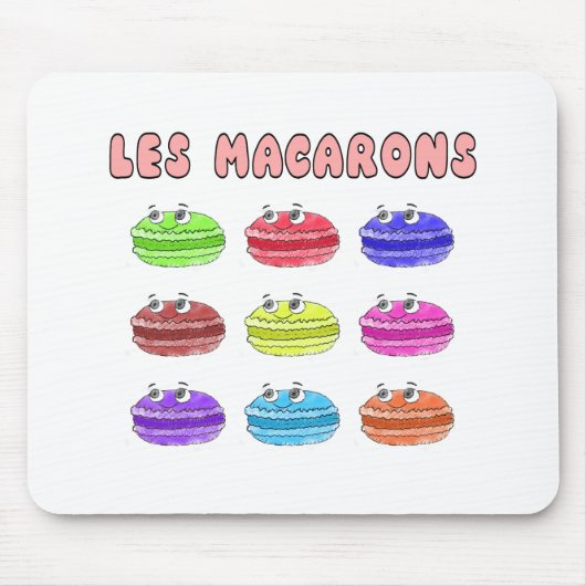 Les Macarons Cute Cartoon Muismat (Voorkant)