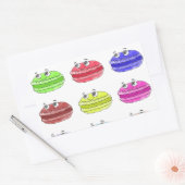 Les Macarons Cute Cartoon Rechthoekige Sticker (Envelop)