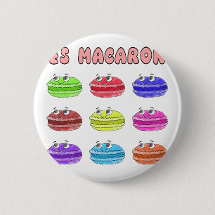 Les Macarons Cute Cartoon Ronde Button 5,7 Cm