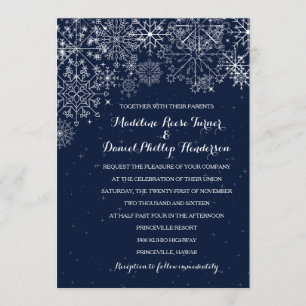Les magnifiques flocons de neige - Invitations de 