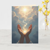 Les mains libèrent l'âme, paix, Carte de condoléan (Fleur jaune)
