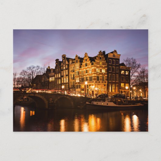 Les maisons du canal d'Amsterdam à la carte postal (Devant)