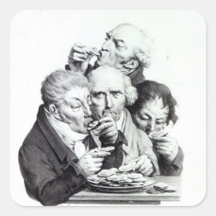 Les Mangeurs d'Huitres, 1825 Vierkante Sticker