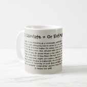 Les maths calculent ou estiment la tasse (Devant gauche)