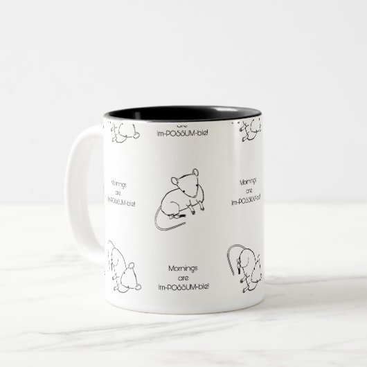 Les matins sont Im-POSSUM-ble mignon Possum mug (Devant gauche)