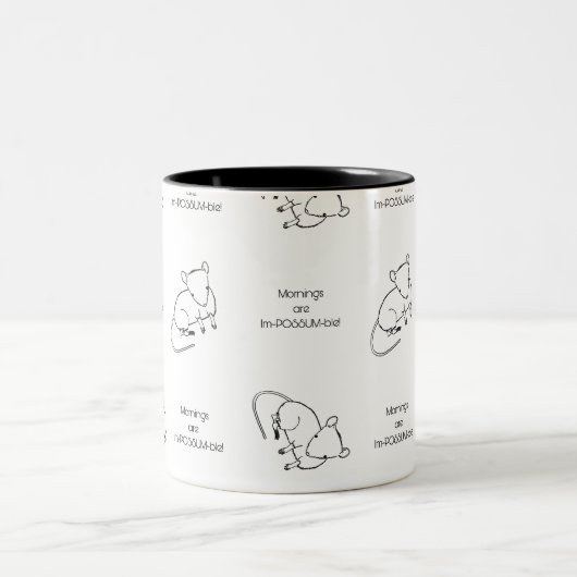 Les matins sont Im-POSSUM-ble mignon Possum mug (Centre)