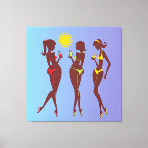 Les meilleurs amis en toile enveloppée de Bikinis