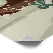 Les Menuires Affiche de voyage pour le snowboard (Coin)