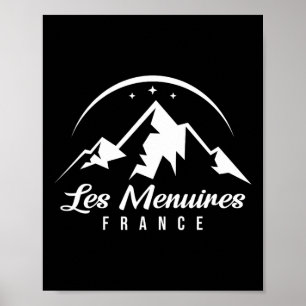Les Menuires France Skigebied Snowboarden Poster