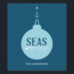 Les mers et les salutations Côtier<br><div class="desc">Envoyez des mers et des salutations à votre famille et à vos amis cette saison de vacances avec un étiquette de vin côtier.</div>