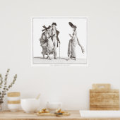 Les Merveilleuses Antiek Franse Mode Print (Keuken)