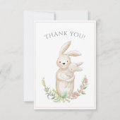Les mignons animaux Bunny Baby shower rose Merci (Devant)