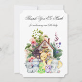 Les mignons animaux Carte de remerciements Baby sh (Devant)