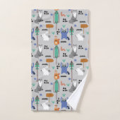 Les mignons animaux en bois (Serviette à main)