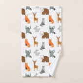 Les mignons animaux en bois (Serviette à main)