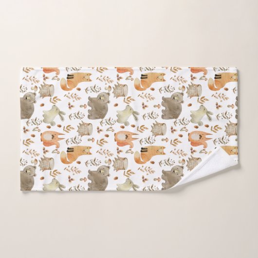 Les mignons animaux en bois (Serviette à main)