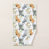 Les mignons animaux en bois (Serviette à main)