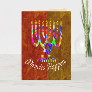 Les Miracles arrivent Menorah Cartes