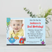 Les monstres amusants Photo Invitations pour la fê (Debout devant)