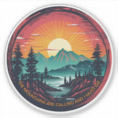 Les Montagnes Appelent Un Sticker Vinyl (Devant)