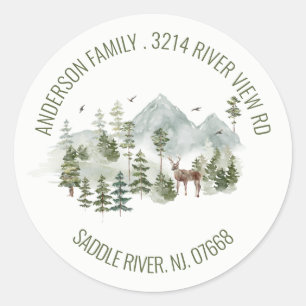 Les montagnes forestières   Nouveau Sticker Étique