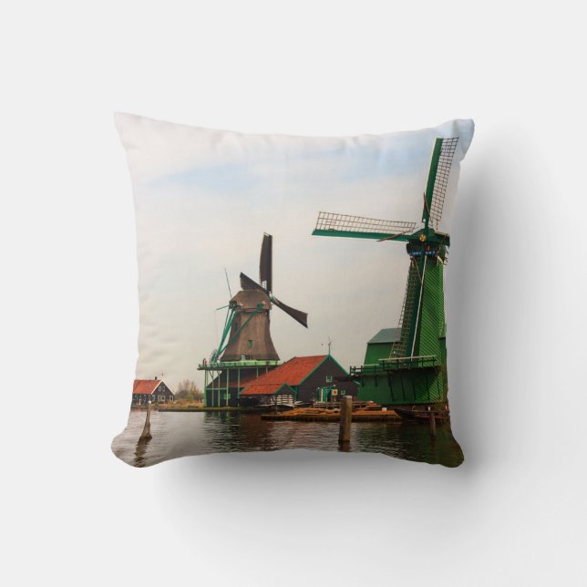 Les moulins à vent de Hollande coussin décoratif (Recto)
