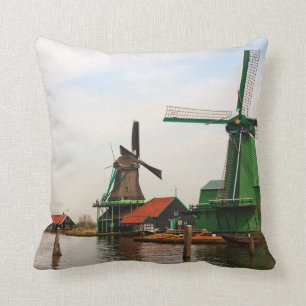 Les moulins à vent de Hollande coussin décoratif