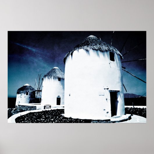 Les moulins à vent de Mykonos - Poster (Devant)