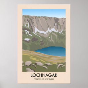 Les Munros du Lochnagar en Écosse Affiche de voyag