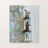 Les Mustangs courent au puzzle de neige (Vertical)