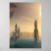 Les navires en mer | AI Art Poster (Devant)