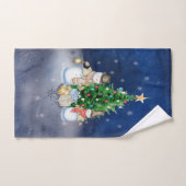 Les neigeurs avec cadeaux sous l'arbre de Noël (Serviette à main)
