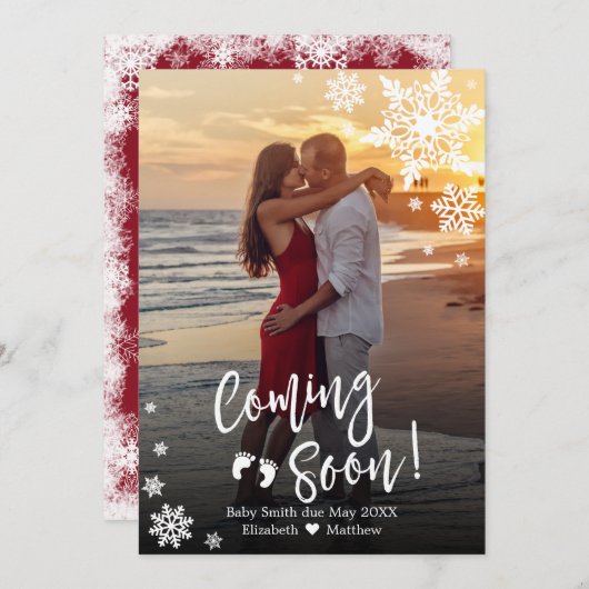 Les Noël approchent bientôt Faire-part de grossess (Devant / Derrière)