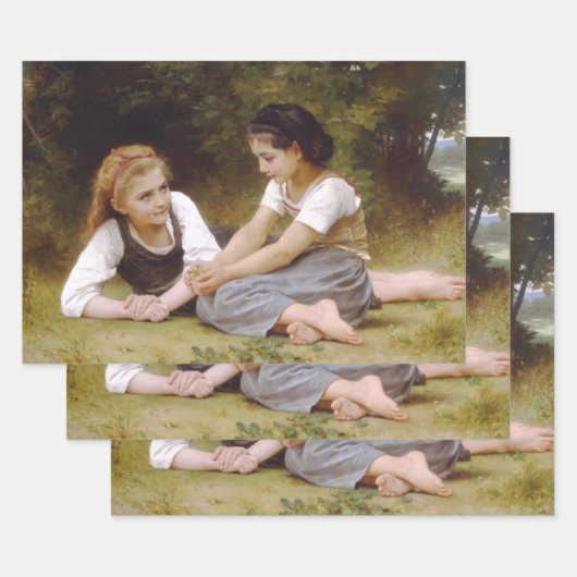 Les Noisettes: Jonge meisjes verzamelen hazelnoten Inpakpapier Vel (Set)