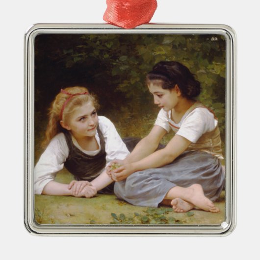 Les Noisettes: Jonge meisjes verzamelen hazelnoten Metalen Ornament (Voorkant)